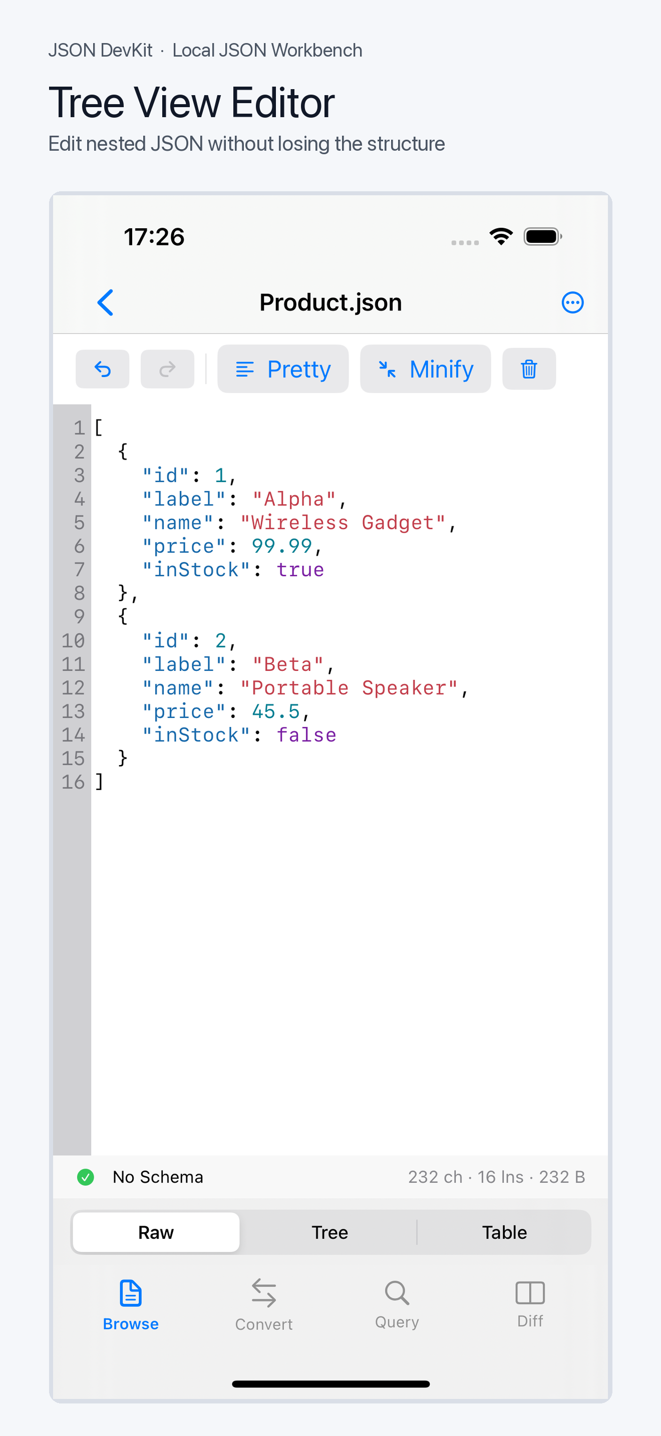 Tree view and JSONPath query